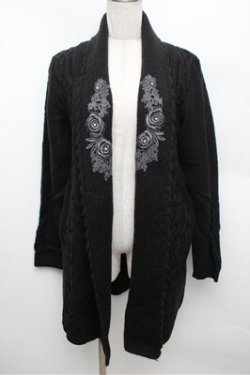 画像1: axes femme / モチーフレース付ロングカーディガン  キャメル S-25-12-28-038-AX-TO-HR-ZS