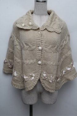 画像1: axes femme / リボン通しポンチョ  ベージュ S-25-12-28-039-AX-JA-HR-ZS