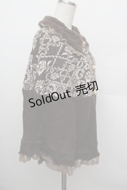 画像2: axes femme / 襟付総裏ボアポンチョ  ブラウン S-25-12-28-040-AX-TO-HR-ZS