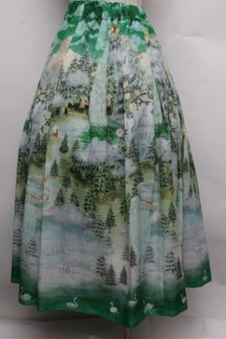 画像2: Franche Lippee / nature丈長スカート 3L グリーン S-25-12-28-043-LO-BL-HR-ZS