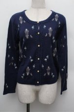 画像1: axes femme / バードケージ刺繍カーディガン  紺 S-25-12-28-005-AX-TO-HR-ZT526 (1)