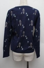 画像2: axes femme / バードケージ刺繍カーディガン  紺 S-25-12-28-005-AX-TO-HR-ZT526 (2)