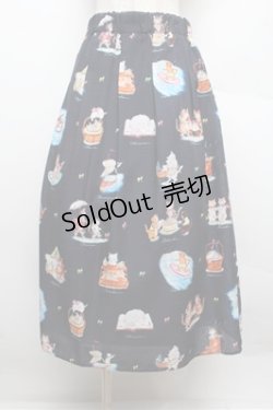 画像1: Franche Lippee / なつやすみ丈長スカート 3L 紺 S-25-12-28-048-LO-SK-HR-ZS