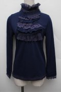 axes femme / フリルプルオーバー  紺 S-25-12-28-006-AX-TO-HR-ZS