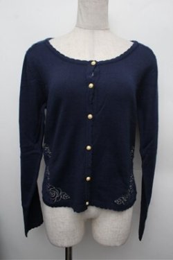 画像1: axes femme / BACKレースカーディガン  紺 S-25-12-28-007-AX-TO-HR-ZS