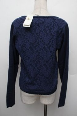 画像2: axes femme / BACKレースカーディガン  紺 S-25-12-28-007-AX-TO-HR-ZS