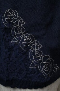 画像3: axes femme / BACKレースカーディガン  紺 S-25-12-28-007-AX-TO-HR-ZS