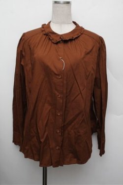 画像1: Franche Lippee / フリルブラウス 3L ブラウン S-25-12-28-009-LO-BL-HR-ZS