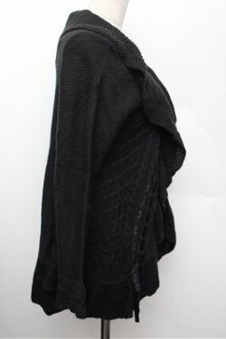 画像2: axes femme / ニットフリルカーデ  黒 S-25-12-28-011-AX-TO-HR-ZS