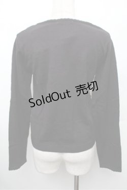 画像2: axes femme / ベロアリボンパールカーディガン  黒 S-25-12-28-012-AX-TO-HR-ZS