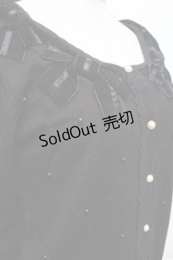 画像3: axes femme / ベロアリボンパールカーディガン  黒 S-25-12-28-012-AX-TO-HR-ZS