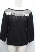axes femme / バラ刺繍入りドルマンプルオーバー  黒 S-25-12-28-013-AX-TO-HR-ZS