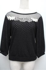画像1: axes femme / バラ刺繍入りドルマンプルオーバー  黒 S-25-12-28-013-AX-TO-HR-ZS (1)