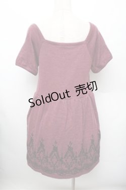 画像2: axes femme / カットソー裾フロッキーチュニ  ワイン S-25-12-28-014-AX-OP-HR-ZS