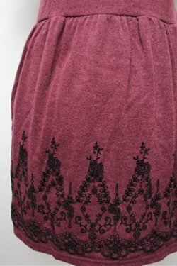 画像3: axes femme / カットソー裾フロッキーチュニ  ワイン S-25-12-28-014-AX-OP-HR-ZS