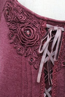 画像4: axes femme / カットソー裾フロッキーチュニ  ワイン S-25-12-28-014-AX-OP-HR-ZS