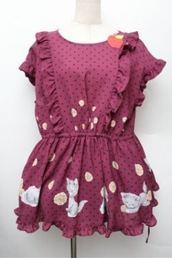 画像1: Franche Lippee / ポンポンキャットチュニック 3L パープル S-25-12-28-015-LO-OP-HR-ZS