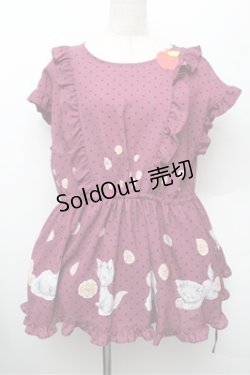 画像1: Franche Lippee / ポンポンキャットチュニック 3L パープル S-25-12-28-015-LO-OP-HR-ZS