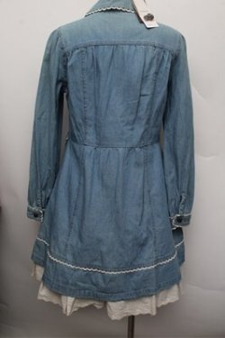 画像2: axes femme / 裾レースデニムコート  ウォッシュ S-25-12-28-018-AX-CO-HR-ZS