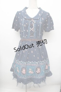 画像1: axes femme / パネル花柄カットチュニ  ブルー S-25-12-28-022-AX-OP-HR-ZS