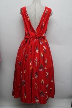 画像2: Franche Lippee / ちくちくガーデニングジャンスカ 3L 赤 S-25-12-28-024-LO-OP-HR-ZS