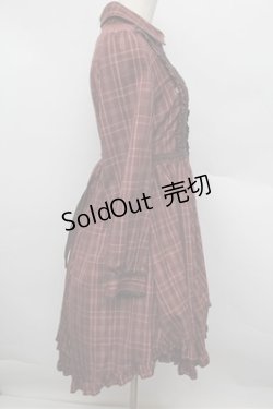 画像2: axes femme / 綿チェック柄シャツチュニック  モカ S-25-12-28-025-AX-OP-HR-ZS