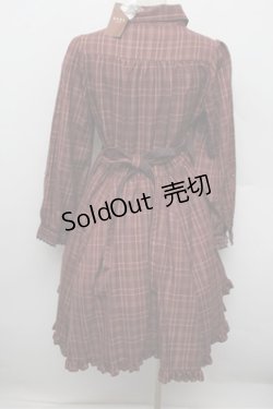 画像3: axes femme / 綿チェック柄シャツチュニック  モカ S-25-12-28-025-AX-OP-HR-ZS