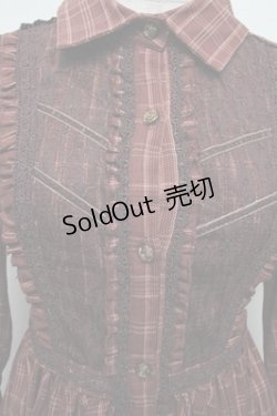 画像4: axes femme / 綿チェック柄シャツチュニック  モカ S-25-12-28-025-AX-OP-HR-ZS