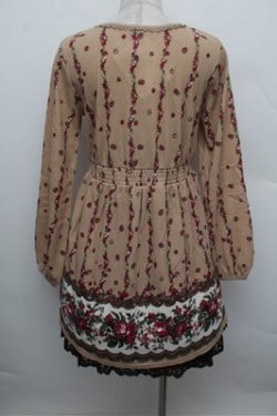 画像2: axes femme / ローズパネル柄カットチュニ  ベージュ S-25-12-28-028-AX-OP-HR-ZS