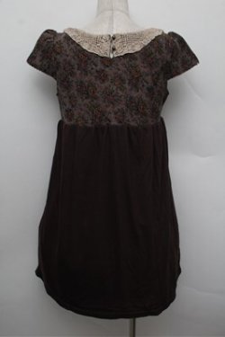 画像2: axes femme / ゴブラン切替チュニック  ブラウン S-25-12-28-030-AX-TO-HR-ZS