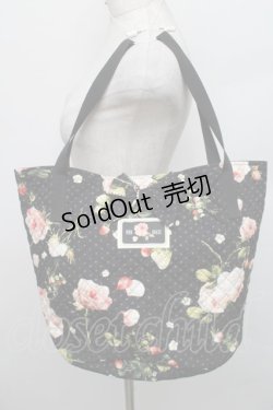 画像1: PINK HOUSE / ベリーローズ柄バケツバッグ  黒 S-25-12-29-033-LO-BG-AS-ZS