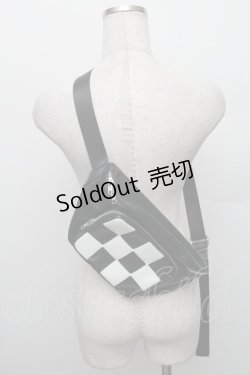 画像1: Candy Stripper / ボディバッグ  黒ｘ白 S-25-12-29-039-PU-CO-AS-ZS