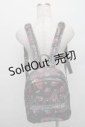 LISTEN FLAVOR / いちご総柄バックパック  黒 S-25-12-29-045-PU-TO-HR-ZS