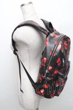 画像3: LISTEN FLAVOR / いちご総柄プリントバックパック  黒 S-25-12-29-046-PU-TO-HR-ZS