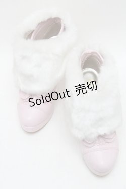 画像1: BABY,THE STARS SHINE BRIGHT / BABYねこ足ファーブーティー M ピンクＸ白 S-25-12-29-021-BA-SH-SA-ZS