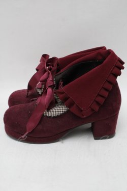 画像2: axes femme / 襟風折り返しブーティー  ワイン S-25-12-29-023-AX-SK-HR-ZS