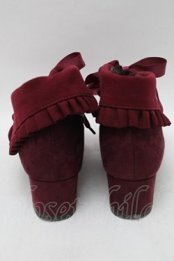画像3: axes femme / 襟風折り返しブーティー  ワイン S-25-12-29-023-AX-SK-HR-ZS