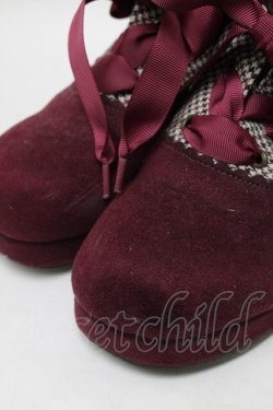 画像4: axes femme / 襟風折り返しブーティー  ワイン S-25-12-29-023-AX-SK-HR-ZS