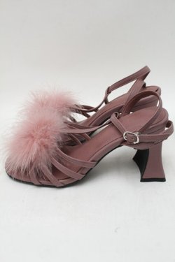 画像2: EATME / フェザーポンポンヒールサンダル L ピンク S-25-12-29-024-LO-SH-ET-ZS