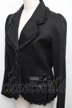 画像3: PEACE NOW / 襟フリルジャケット  黒 S-25-12-30-034-PU-JA-HR-ZS