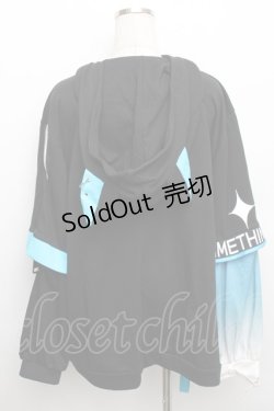 画像2: IRO+IRO / 儚げスポーティーな空色猫耳パーカー  黒ｘサックス S-25-12-30-036-LO-TO-AS-ZS