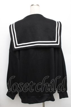 画像2: Drug Honey / セーラーZIPパーカー  黒ｘ白 S-25-12-30-037-PU-TO-HR-ZS