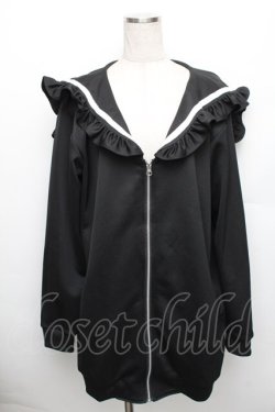 画像1: F.F.T collection / セーラー襟パーカー  黒ｘ白 S-25-12-30-038-GO-TO-HR-ZS