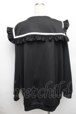 画像2: F.F.T collection / セーラー襟パーカー  黒ｘ白 S-25-12-30-038-GO-TO-HR-ZS