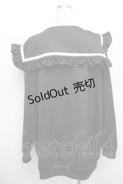 画像2: F.F.T collection / セーラー襟パーカー  黒ｘ白 S-25-12-30-038-GO-TO-HR-ZS