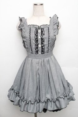 画像1: NOEMIE / バックレースアップドレッシージャンパースカート  黒ｘ白 S-25-12-30-043-LO-SK-AS-ZS