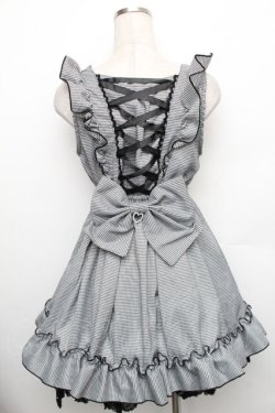 画像2: NOEMIE / バックレースアップドレッシージャンパースカート  黒ｘ白 S-25-12-30-043-LO-SK-AS-ZS