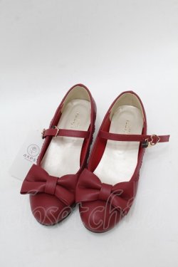 画像1: axes femme kawaii / ローヒールリボンパンプス M 赤 S-25-12-30-005-AX-SH-AS-ZS