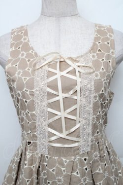 画像3: axes femme NOSTALGIE / 配色レースワンピース  ベージュ S-25-12-30-046-AX-OP-HR-ZS