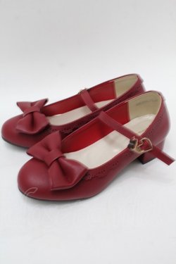 画像2: axes femme kawaii / ローヒールリボンパンプス M 赤 S-25-12-30-005-AX-SH-AS-ZS